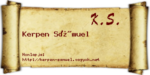 Kerpen Sámuel névjegykártya